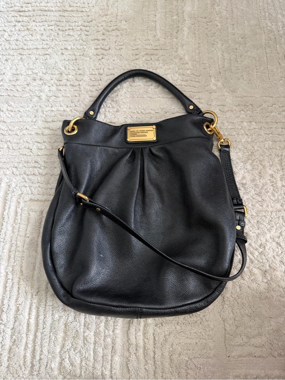 Marc Jacobs Re-Edition Hillier Black Leather Hobo bag